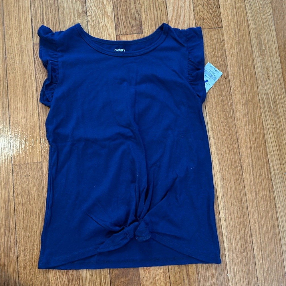 Carter’s Navy Tie Front Jersey Tee shirt, size 8, NWT